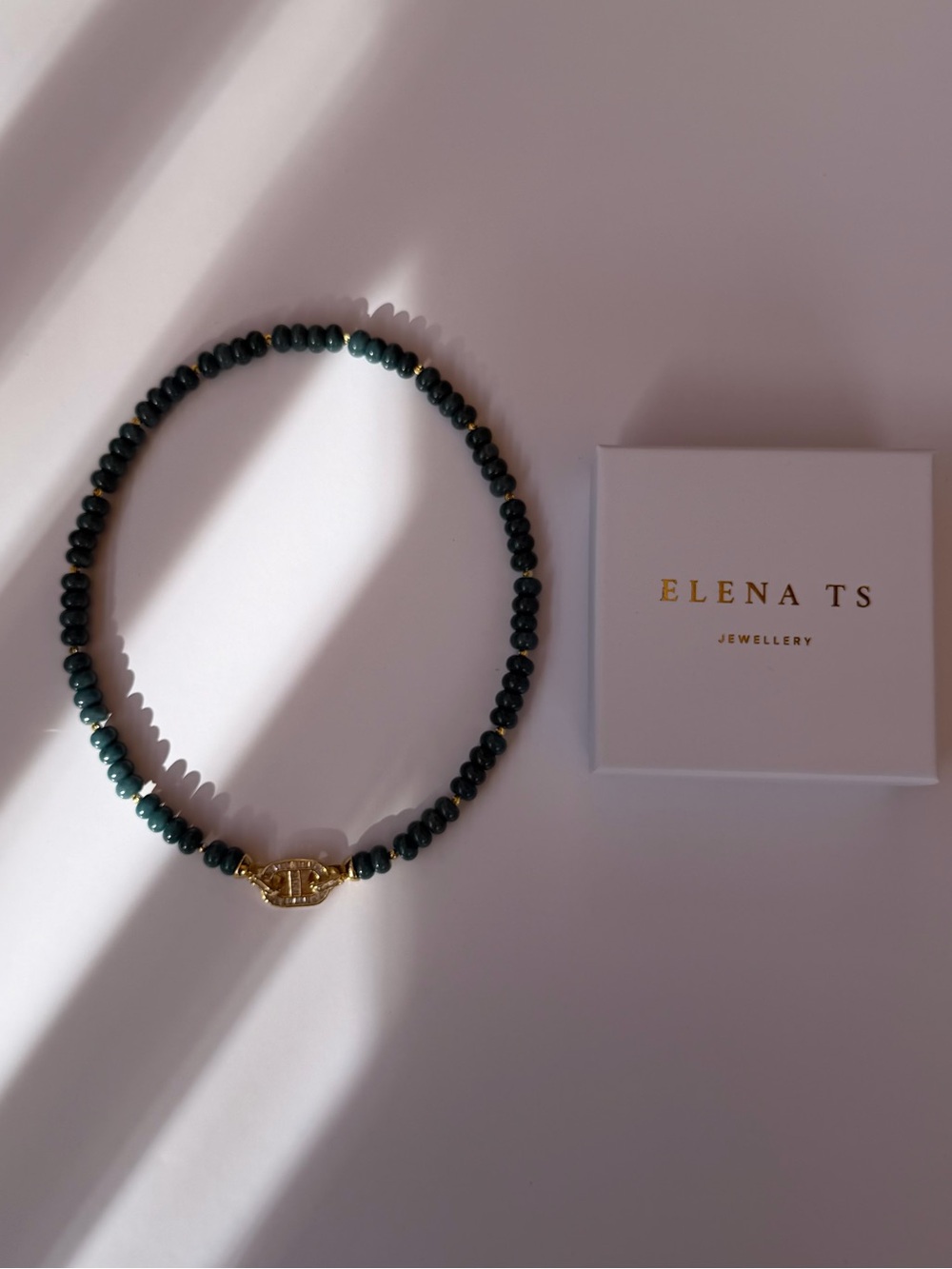 568 Dark Blue Jade Necklace